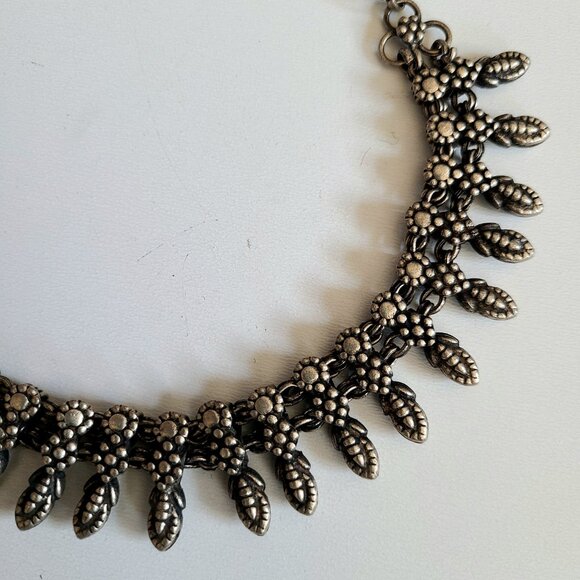 Middle Eastern oxidized silver color metal choker/necklace. - Picture 1 of 9